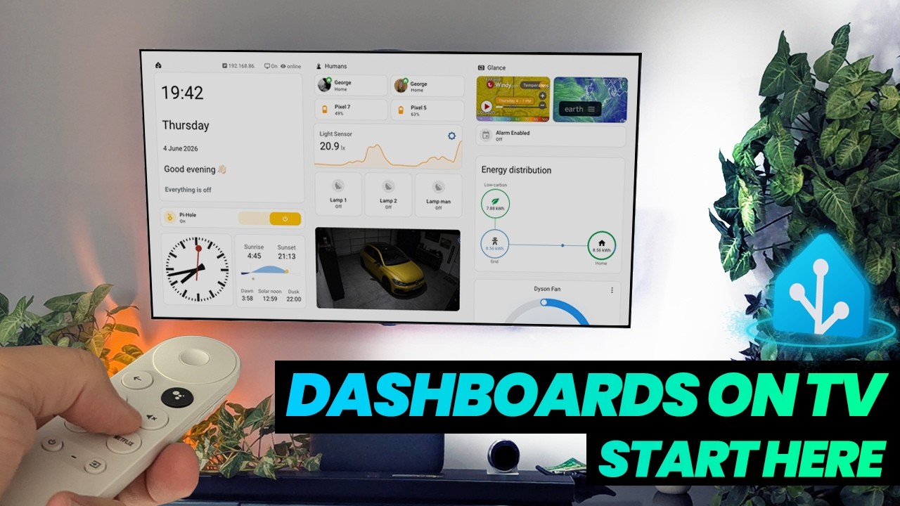Home Assistant dashboard displayed on a TV through HA TV Dashboard